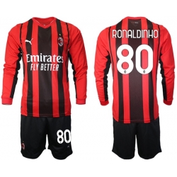 Men AC Milan Long Sleeve Soccer Jerseys 501