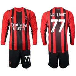 Men AC Milan Long Sleeve Soccer Jerseys 502