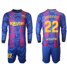 Men Barcelona Long Sleeve Soccer Jerseys 502