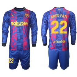 Men Barcelona Long Sleeve Soccer Jerseys 502