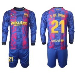 Men Barcelona Long Sleeve Soccer Jerseys 503