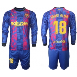 Men Barcelona Long Sleeve Soccer Jerseys 506