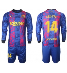 Men Barcelona Long Sleeve Soccer Jerseys 508