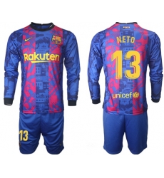 Men Barcelona Long Sleeve Soccer Jerseys 510