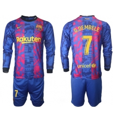Men Barcelona Long Sleeve Soccer Jerseys 517