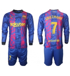Men Barcelona Long Sleeve Soccer Jerseys 518