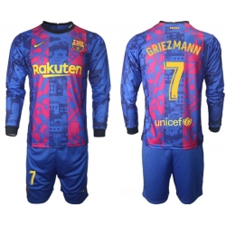 Men Barcelona Long Sleeve Soccer Jerseys 518