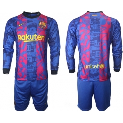 Men Barcelona Long Sleeve Soccer Jerseys 523