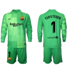 Men Barcelona Long Sleeve Soccer Jerseys 525