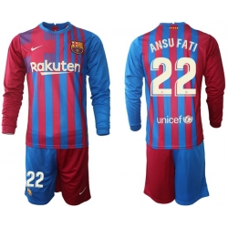 Men Barcelona Long Sleeve Soccer Jerseys 563