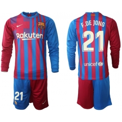 Men Barcelona Long Sleeve Soccer Jerseys 564