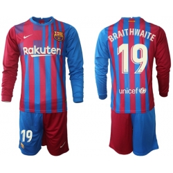 Men Barcelona Long Sleeve Soccer Jerseys 566