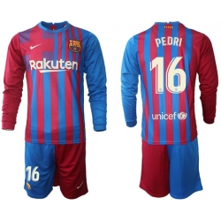 Men Barcelona Long Sleeve Soccer Jerseys 569
