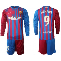 Men Barcelona Long Sleeve Soccer Jerseys 578