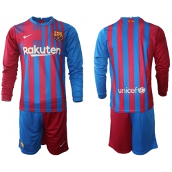 Men Barcelona Long Sleeve Soccer Jerseys 587