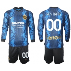 Men Inter Milan Long Sleeve Soccer Jerseys 500 Customized