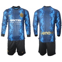 Men Inter Milan Long Sleeve Soccer Jerseys 520
