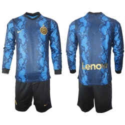 Men Inter Milan Long Sleeve Soccer Jerseys 521