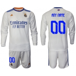 Men Real Madrid Long Sleeve Soccer Jerseys 556 Customized