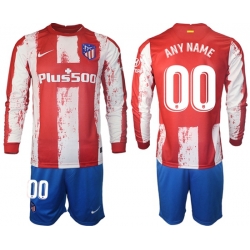 Men Atletico de Madrid Long Sleeve Soccer Jerseys 506 Customized