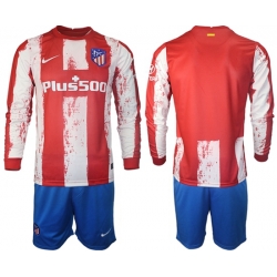 Men Atletico de Madrid Long Sleeve Soccer Jerseys 524