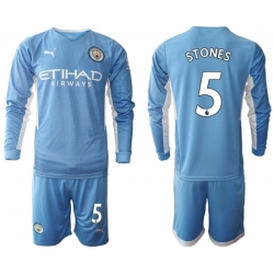 Men Manchester City Long Sleeve Soccer Jerseys 515