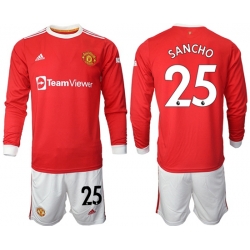 Men Manchester United Long Sleeve Soccer Jerseys 511