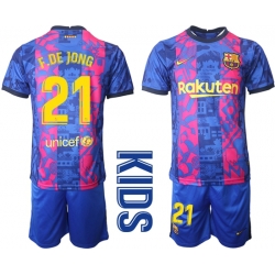 Kids Barcelona Soccer Jerseys 003