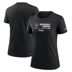 Women Houston Texans 2022 Black Crucial Catch Performance T Shirt