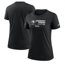 Women San Francisco 49ers 2022 Black Crucial Catch Performance T Shirt