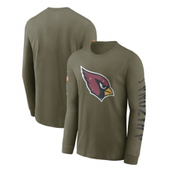 Men Arizona Cardinals Olive 2022 Salute To Service Long Sleeve T Shirt