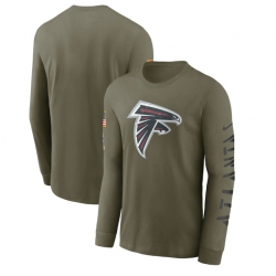 Men Atlanta Falcons Olive 2022 Salute To Service Long Sleeve T Shirt