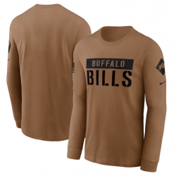 Men Buffalo Bills 2023 Brown Salute To Service Long Sleeve T Shirt