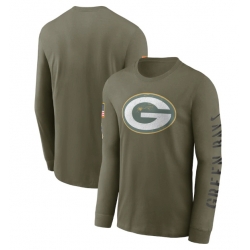 Men Green Bay Packers Olive 2022 Salute To Service Long Sleeve T Shirt