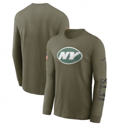 Men New York Jets Olive 2022 Salute To Service Long Sleeve T Shirt