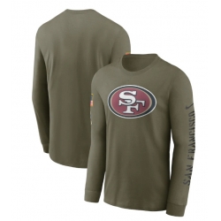 Men San Francisco 49ers Olive 2022 Salute To Service Long Sleeve T Shirt