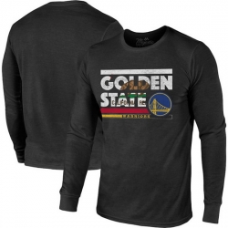 Men Golden State Warriors 2022 Black State Tri Blend Long Sleeve T Shirt