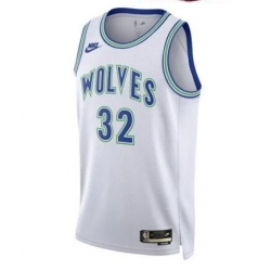 NBA Wolves #32 White Jersey