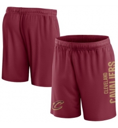 Men Cleveland Cavaliers Wine Post Up Mesh Shorts 