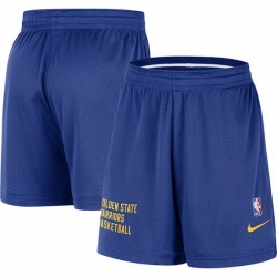 Men Golden State Warriors Blue Warm Up Performance Practice Shorts 