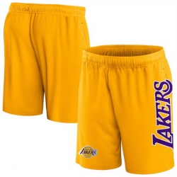 Men Los Angeles Lakers Gold Post Up Mesh Shorts 