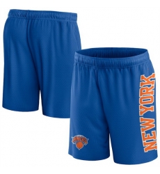 Men New York Knicks Blue Post Up Mesh Shorts 