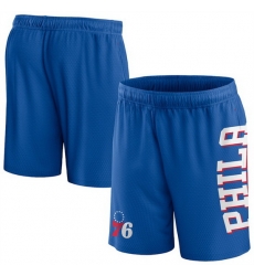 Men Philadelphia 76ers Blue Post Up Mesh Shorts 