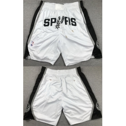 Men San Antonio Spurs White Shorts  