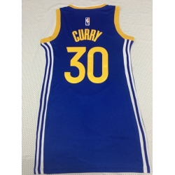 Women Golden Warriors 30 Stephen Curry Dress Stitched Jersey Blue II