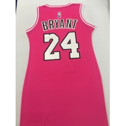 Women Los Angeles Lakers 24 Kobe Bryant Dress Stitched Jersey Pink II