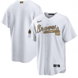 Men Atlanta Braves Blank 2022 All Star Cool Base White Stitched Baseball Jersey