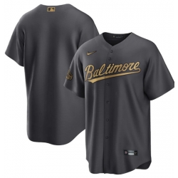 Men Baltimore Orioles Blank 2022 All Star Cool Base Charcoal Stitched Baseball Jersey
