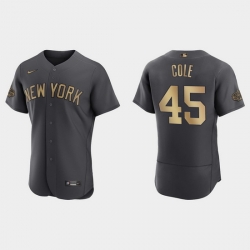 Men Gerrit Cole New York Yankees 2022 Mlb All Star Game Authentic Charcoal Jersey