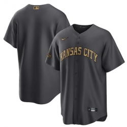 Men Kansas City Royals Blank 2022 All Star Charcoal Cool Base Stitched Baseball Jersey